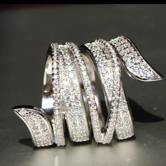 Sterling silver geometric lines ring - Picture 2 of 4